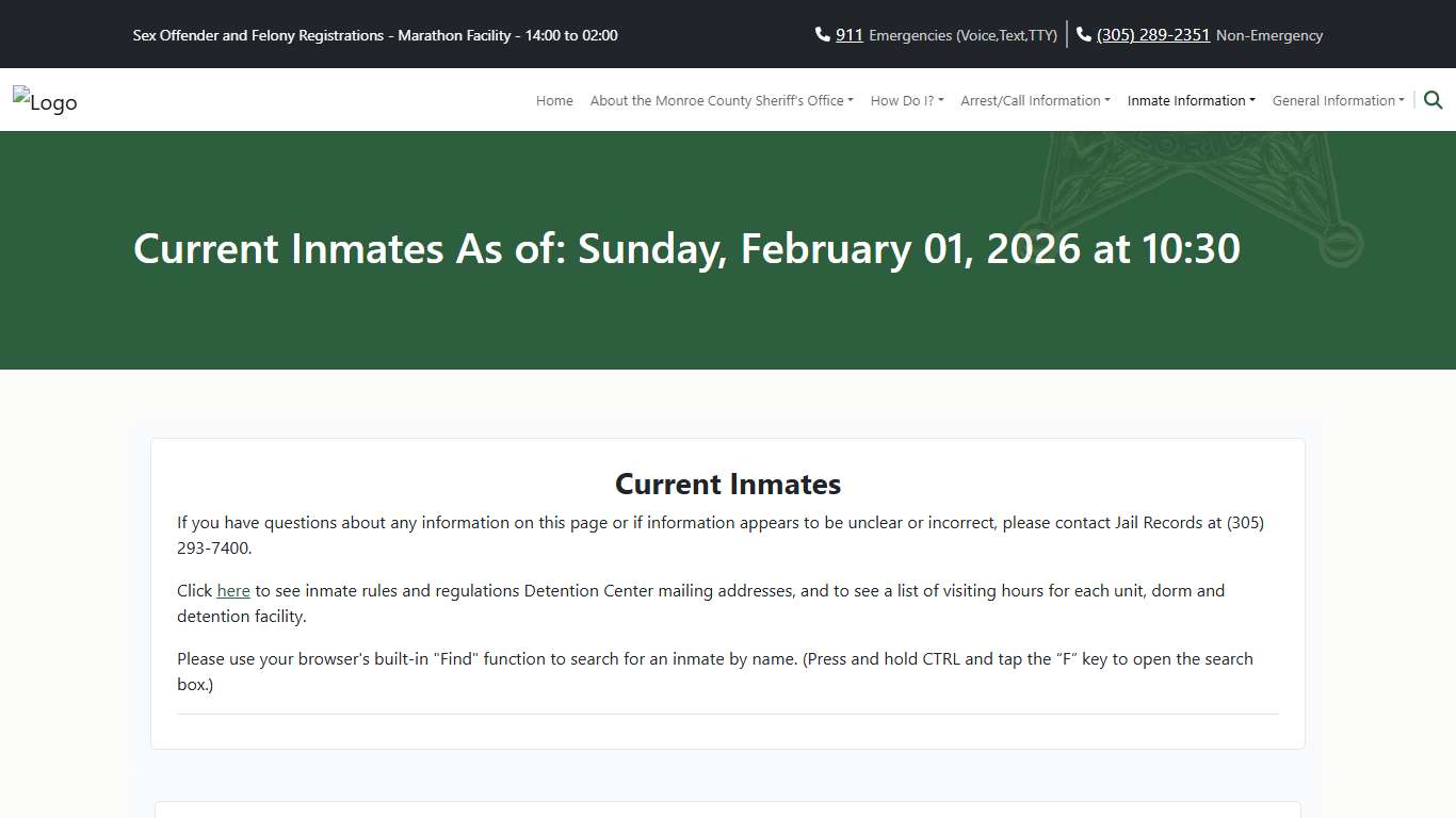 M.C.S.O - Current Inmates