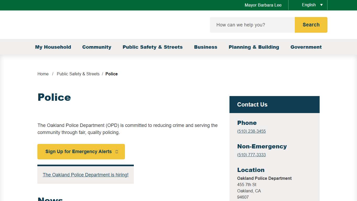 Police City of Oakland, CA