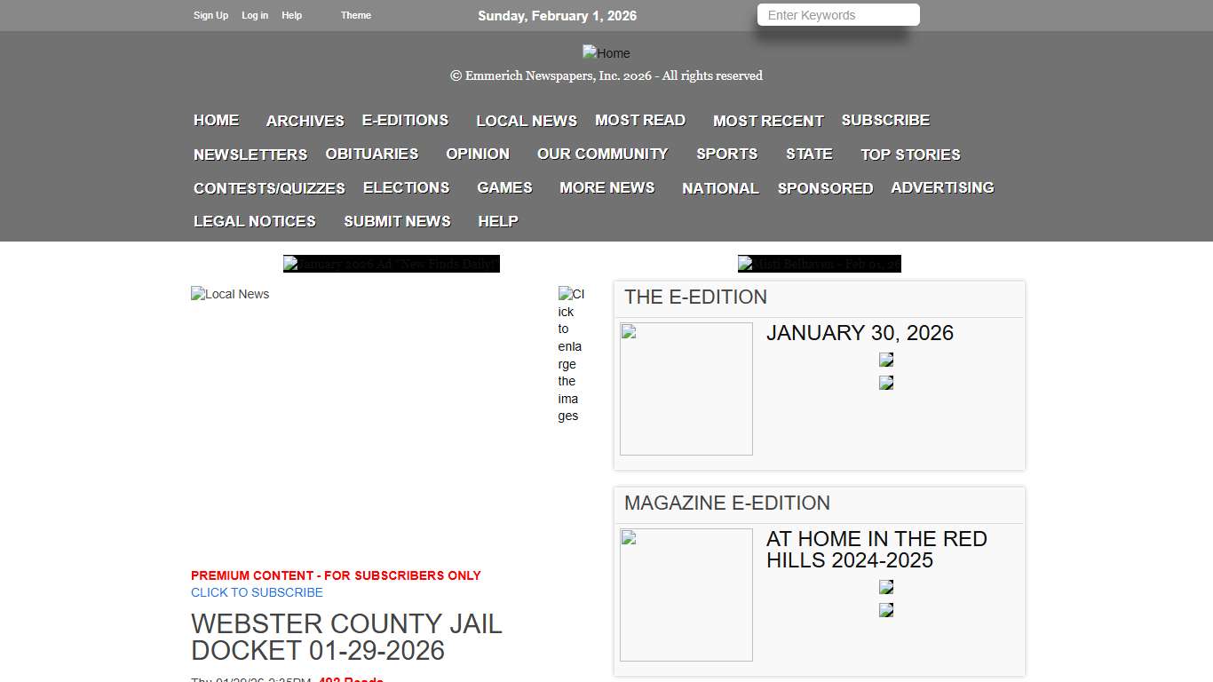 Webster County Jail Docket 01-29-2026 RedHillsMSNews.com